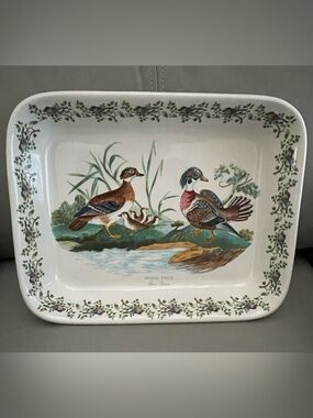 VTG Portmeirion Birds of Britain Wood Duck Lasagna Baking Dish Rectangular Baker